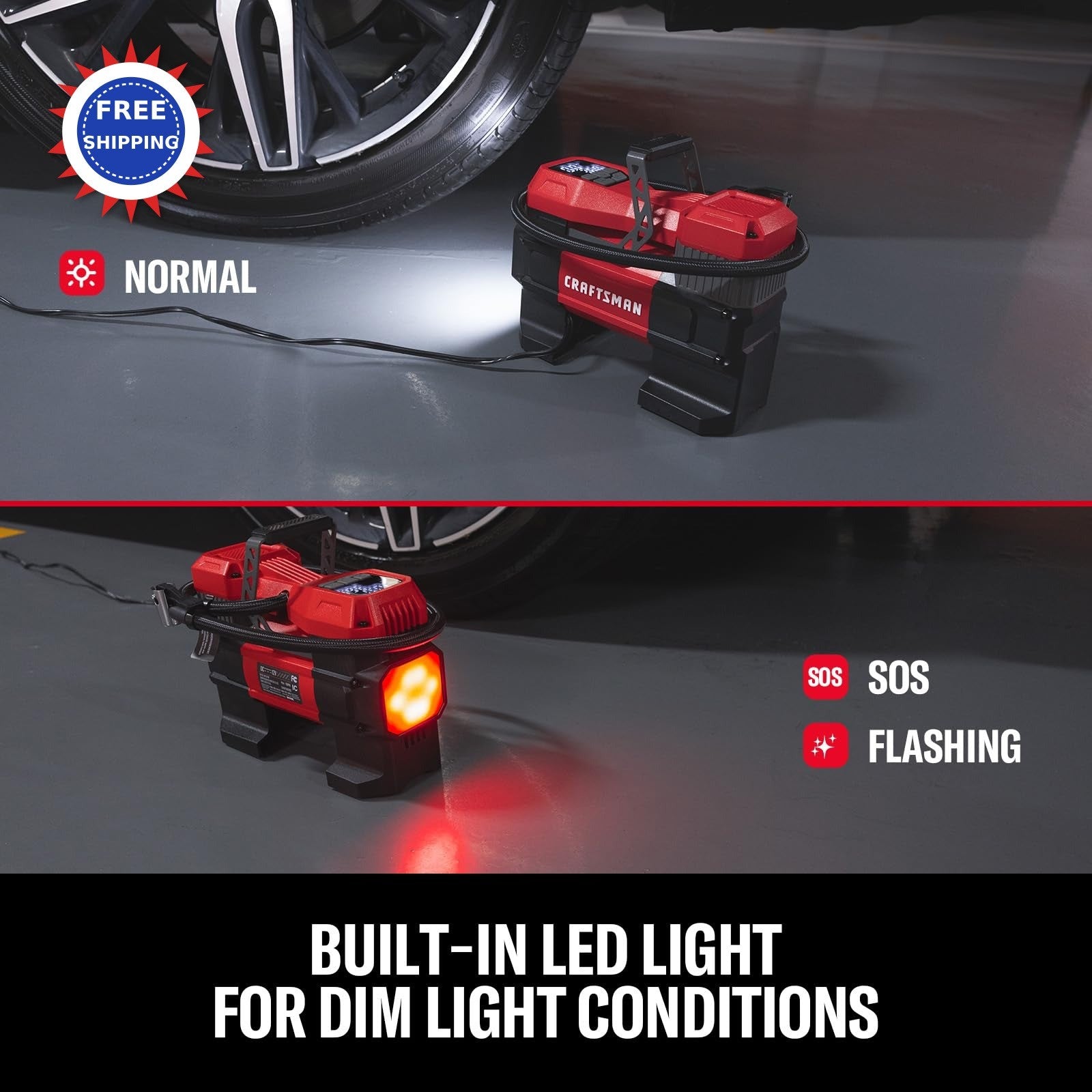 Tire Inflator Portable 12V Digital Air Compressor Pump 150PSI Auto Shut Off Led