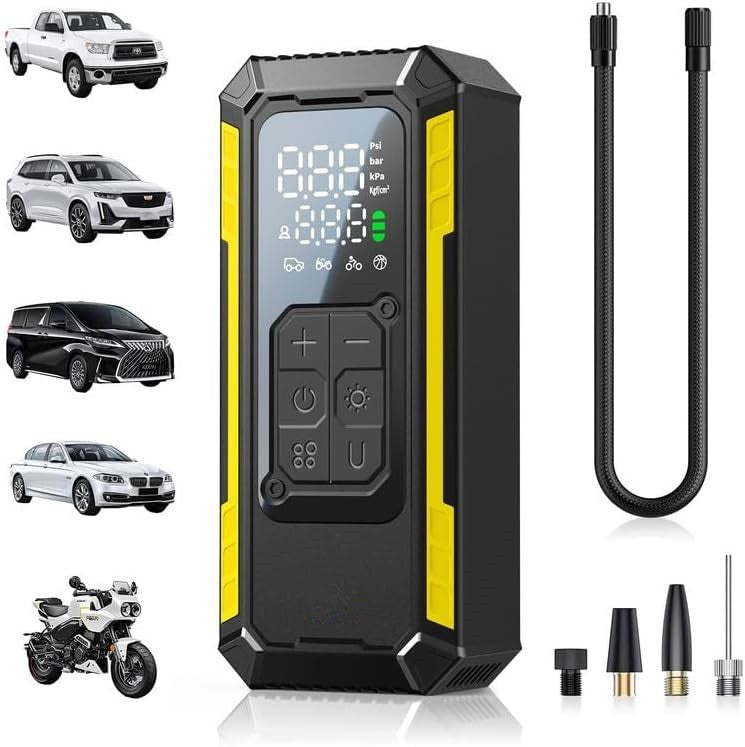 Tire Inflator Portable Air Compressor, 150 PSI Portable Tire Inflator for Car