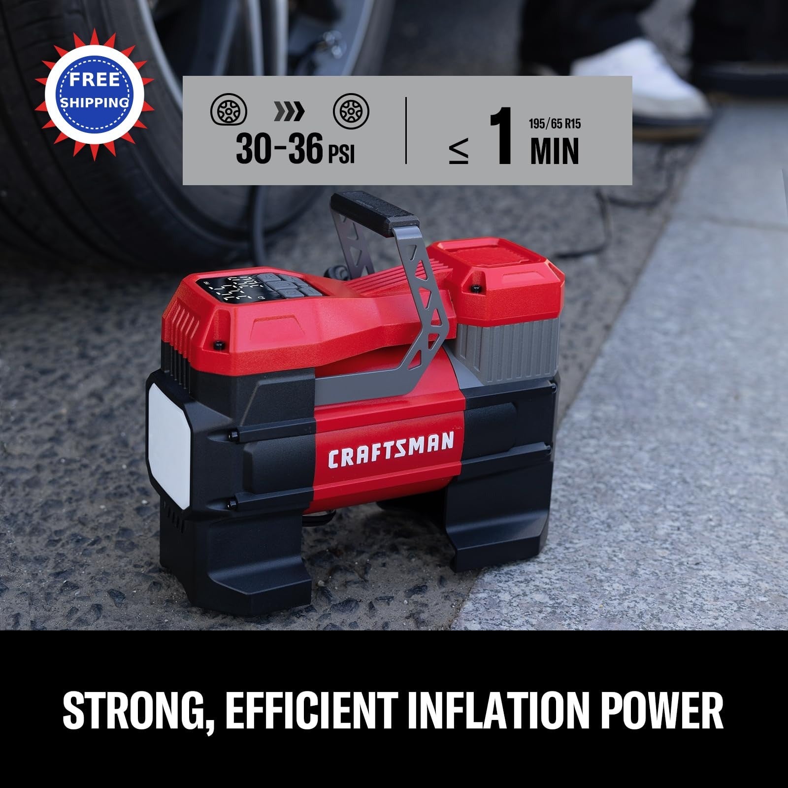 Tire Inflator Portable 12V Digital Air Compressor Pump 150PSI Auto Shut Off Led