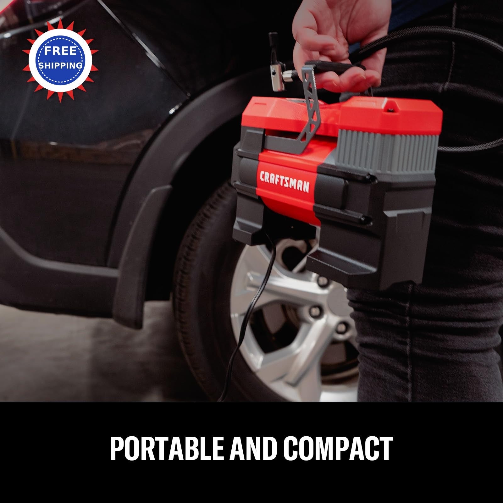 Tire Inflator Portable 12V Digital Air Compressor Pump 150PSI Auto Shut Off Led